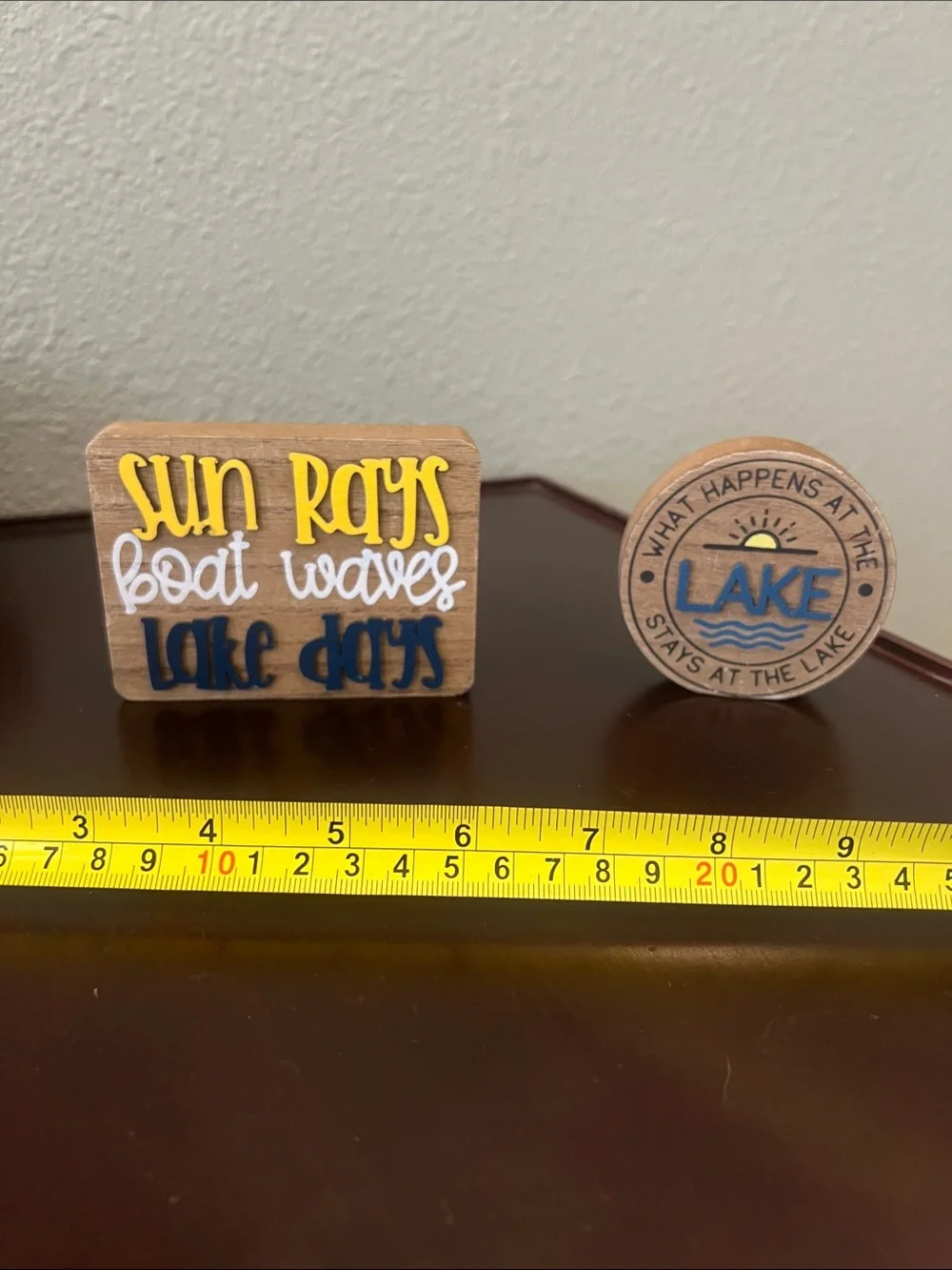 New Hobby Lobby Lake-Themed Wooden Plaque Duo in Yellow, White & Blue